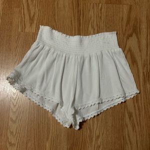 White Flowy Shorts